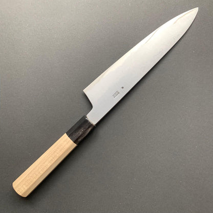 Gyuto Knife, Aogami 1 with iron cladding, Damascus finish, Kikuzuki Uzu range - Sakai Kikumori
