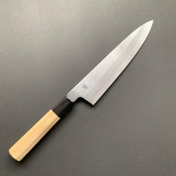 Gyuto Knife, Shirogami 2 with iron cladding, Kasumi finish, Kikuzuki Kasumi range - Sakai Kikumori