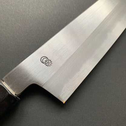 Gyuto Knife, Shirogami 2 with iron cladding, Kasumi finish, Kikuzuki Kasumi range - Sakai Kikumori