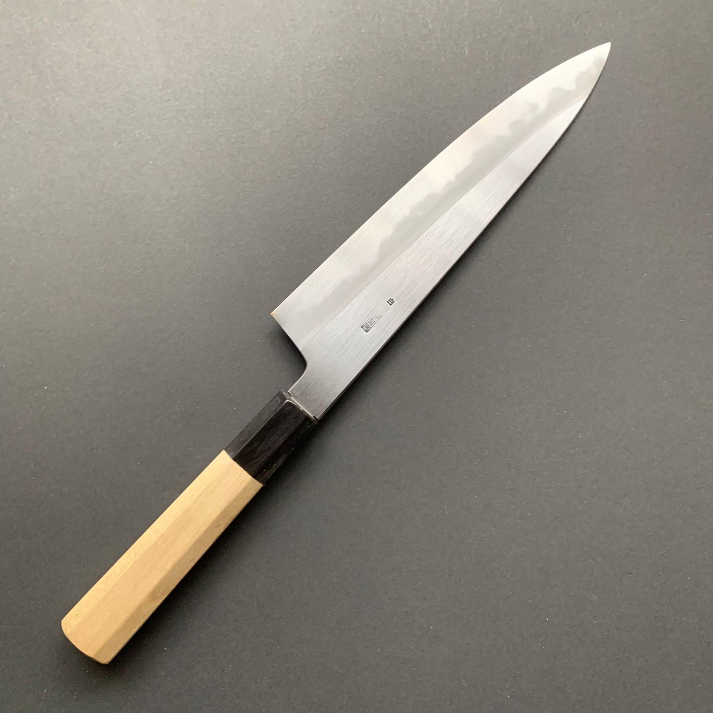 Gyuto Knife, Shirogami 2 with iron cladding, Kasumi finish, Kikuzuki Kasumi range - Sakai Kikumori