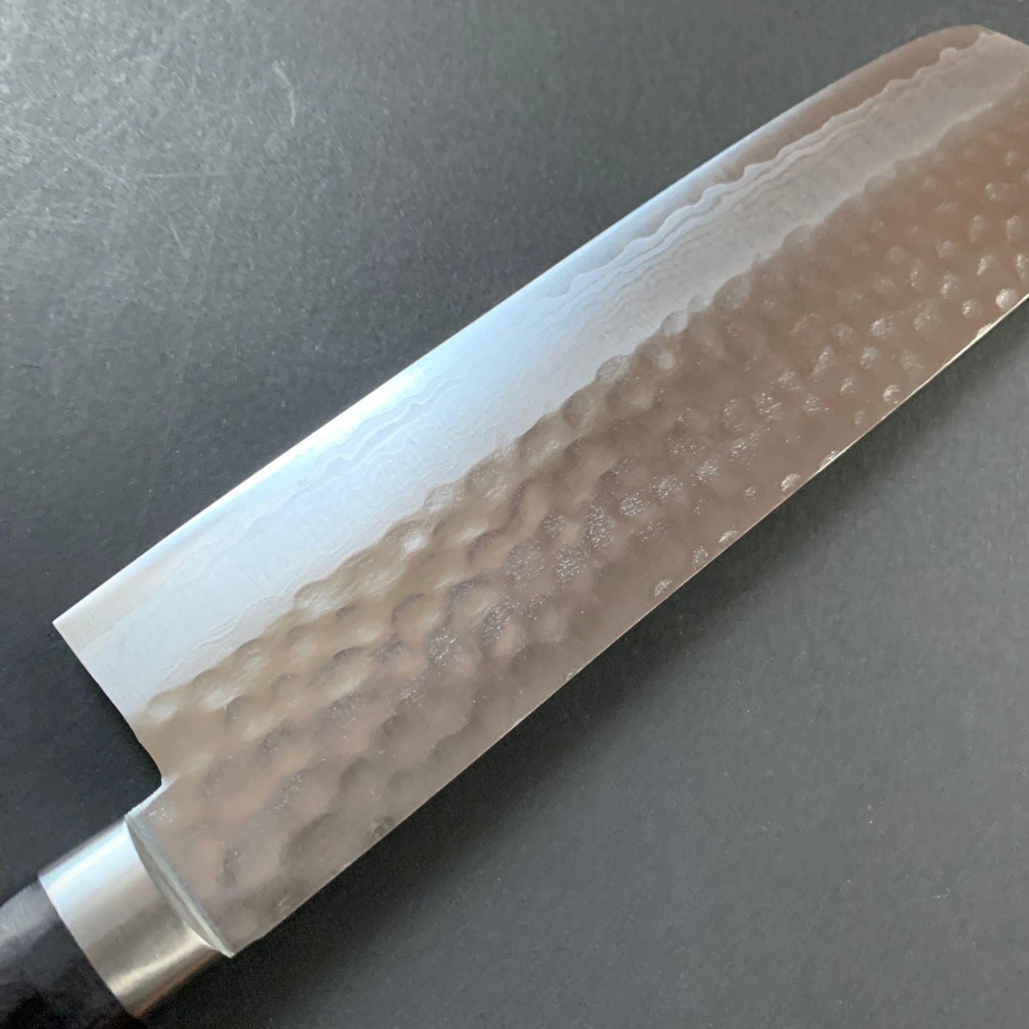 Nakiri knife, VG10, Damascus Tsuchime finish - Masutani