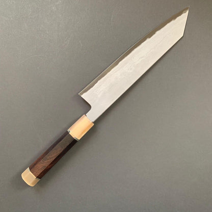 Kiritsuke Knife, Aogami 2, Wrought Iron cladding, Metal Flow range, Damascus finish - Tetsujin Hamono