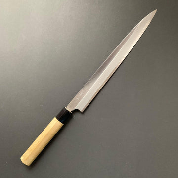 Yanagiba Knife, Stamped Shirogami 2 Carbon Steel, Iron Clad, Polished Finish - Ittetsu