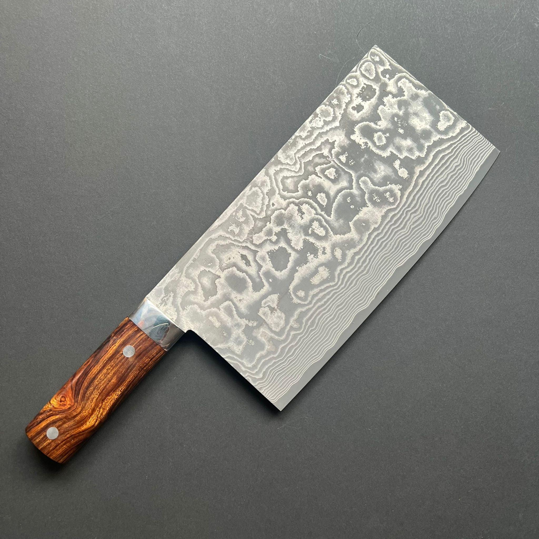 Chinese Cleaver, VG10 stainless steel, Damascus finish, Iron wood handle - Saji