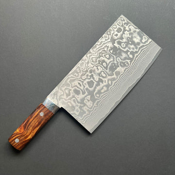 Chinese Cleaver, VG10 stainless steel, Damascus finish, Iron wood handle - Saji
