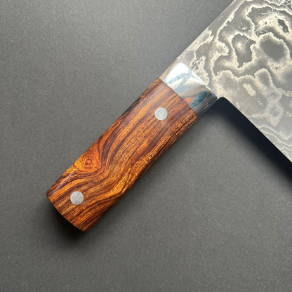 Chinese Cleaver, VG10 stainless steel, Damascus finish, Iron wood handle - Saji