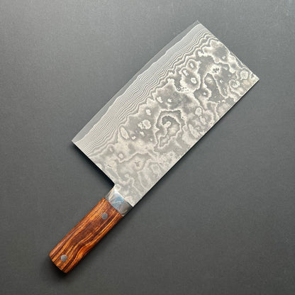 Chinese Cleaver, VG10 stainless steel, Damascus finish, Iron wood handle - Saji