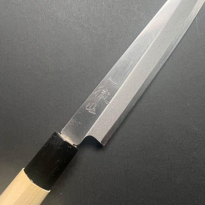 Yanagiba Knife, Stamped Shirogami 2 Carbon Steel, Iron Clad, Polished Finish - Ittetsu