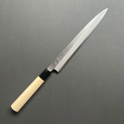 Yanagiba Knife, Stamped Shirogami 2 Carbon Steel, Iron Clad, Polished Finish - Ittetsu