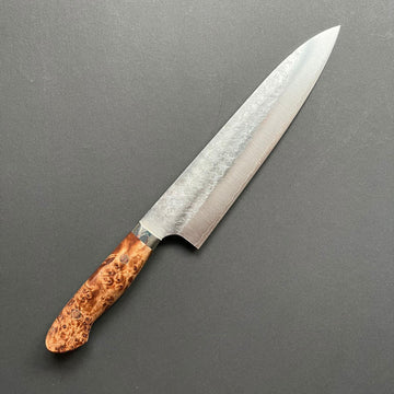 Gyuto knife, SG2 Powder Steel, Western style Maple wood handle, Tsuchime finish - Kato