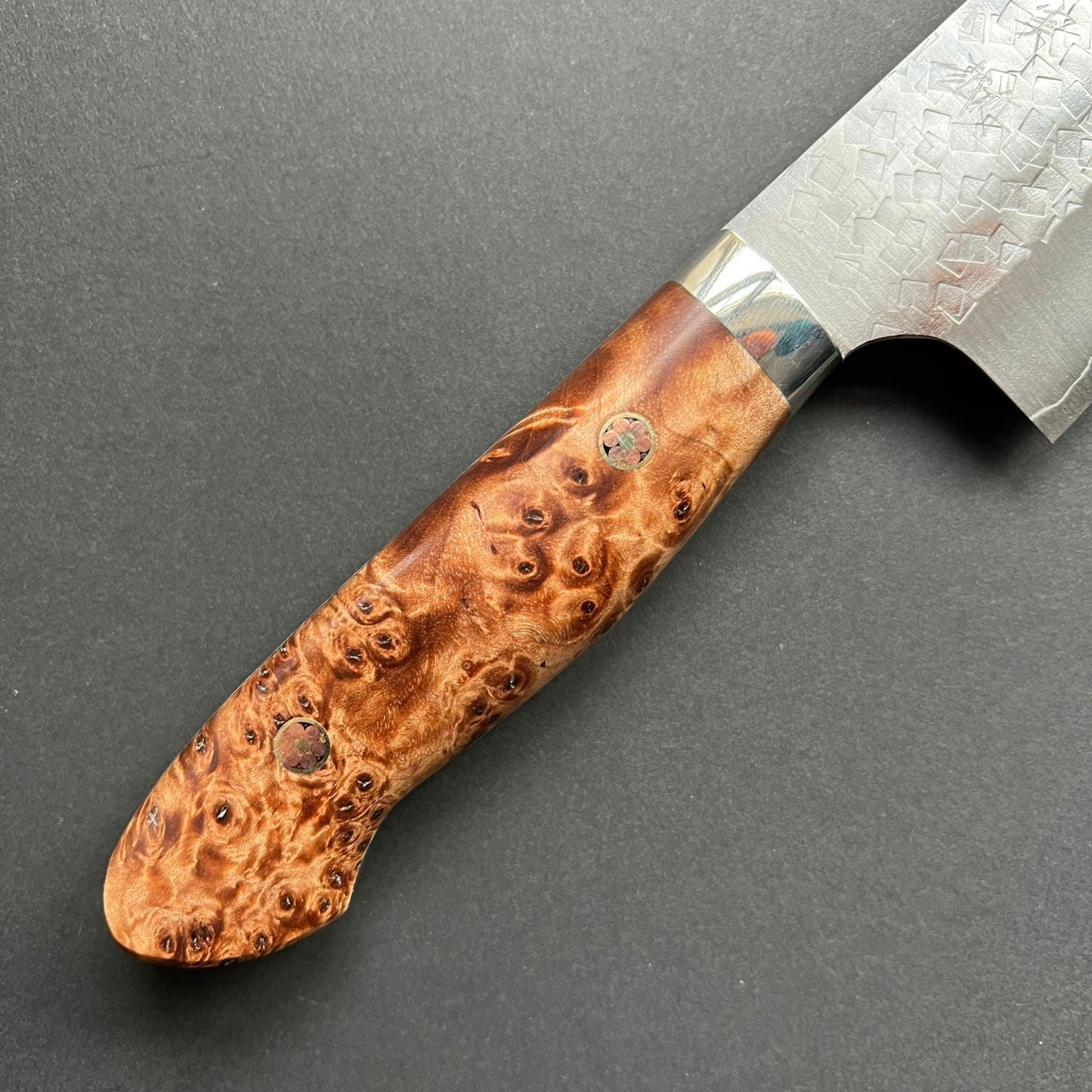 Gyuto knife, SG2 Powder Steel, Western style Maple wood handle, Tsuchime finish - Kato