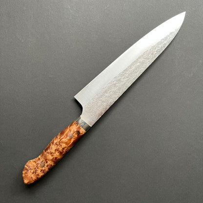 Gyuto knife, SG2 Powder Steel, Western style Maple wood handle, Tsuchime finish - Kato