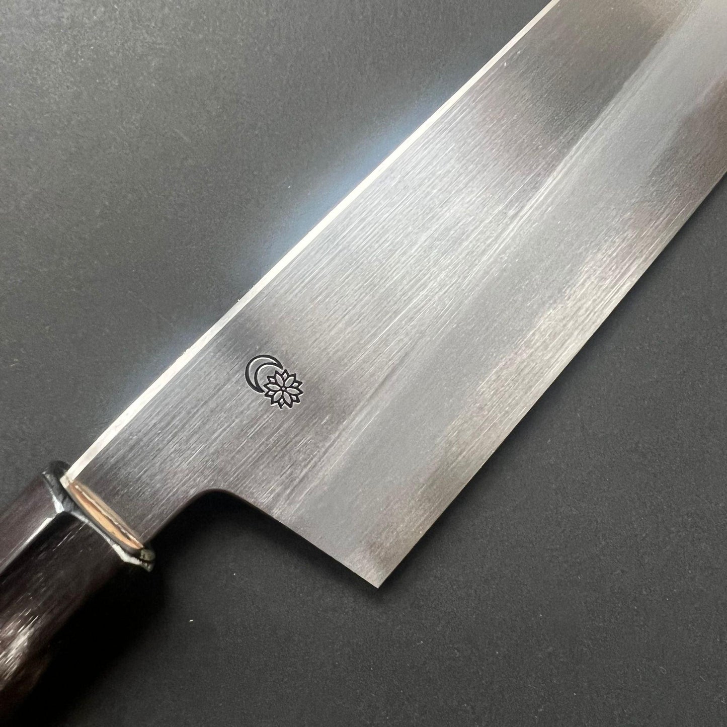 Gyuto Knife, Shirogami 2 with iron cladding, Kasumi finish, Kikuzuki Kasumi range - Sakai Kikumori