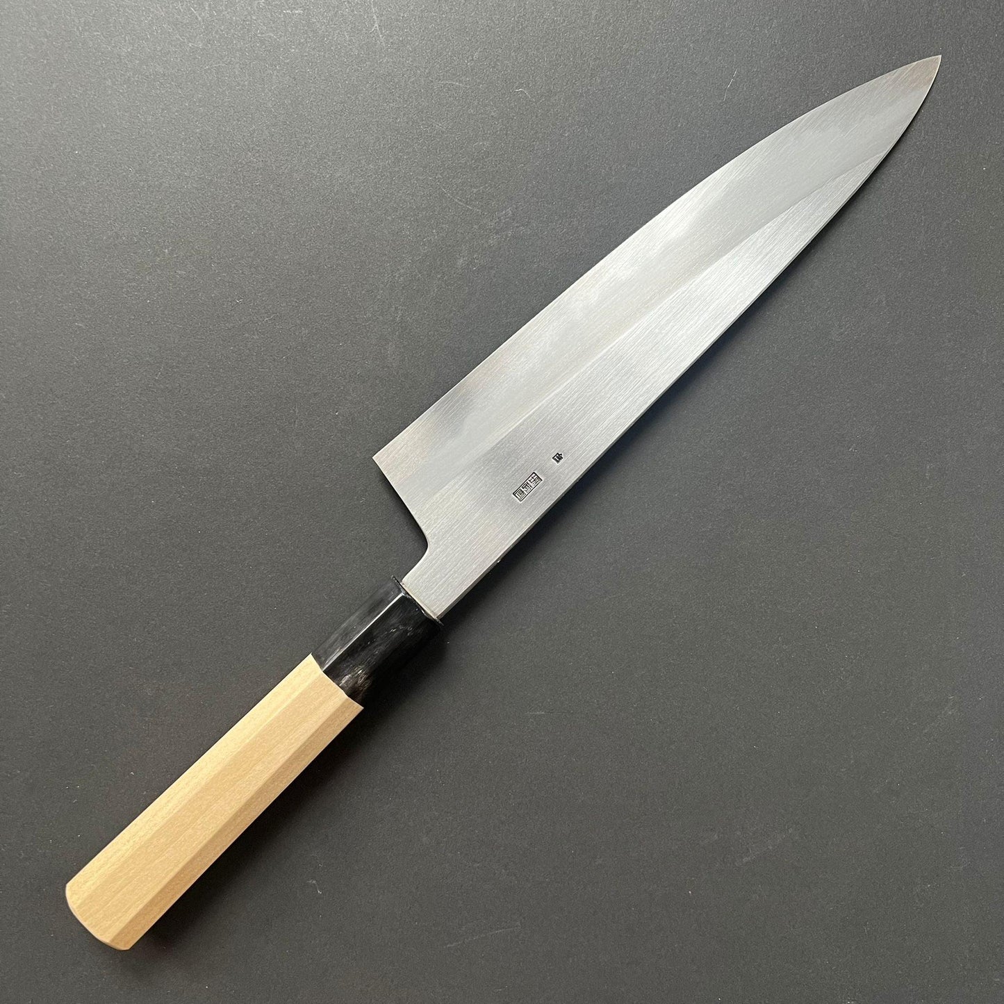 Gyuto Knife, Shirogami 2 with iron cladding, Kasumi finish, Kikuzuki Kasumi range - Sakai Kikumori