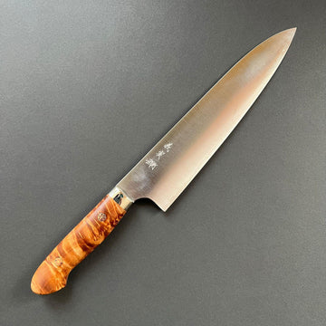 Gyuto knife, SG2 Powder Steel, Western style Maple wood handle, Migaki finish - Kato
