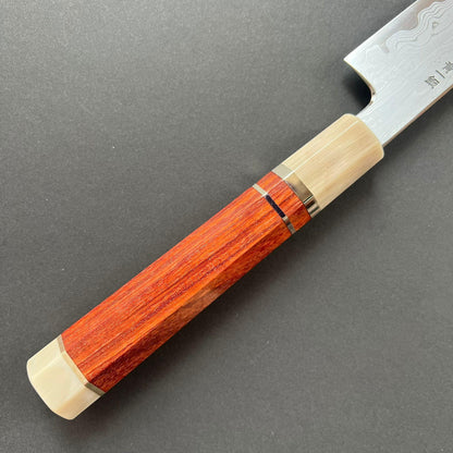 Sakimaru Sujihiki knife, Aogami 1 carbon steel with Iron clad, Damascus finish - Nakagawa Hamono