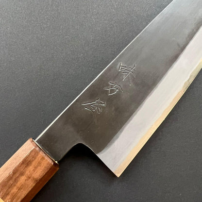 Gyuto knife, Shirogami 2 with stainless steel cladding, Kurouchi finish - Mutsumi Hinoura