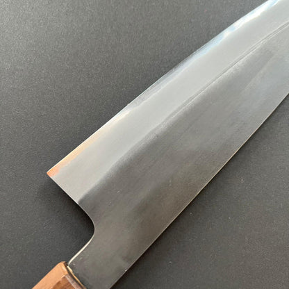 Gyuto knife, Shirogami 2 with stainless steel cladding, Kurouchi finish - Mutsumi Hinoura