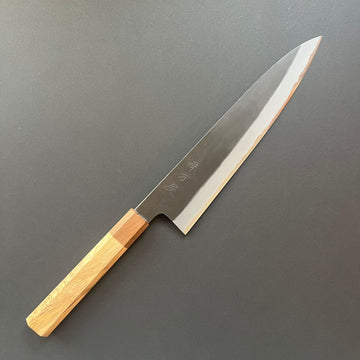 Gyuto knife, Shirogami 2 with stainless steel cladding, Kurouchi finish - Mutsumi Hinoura