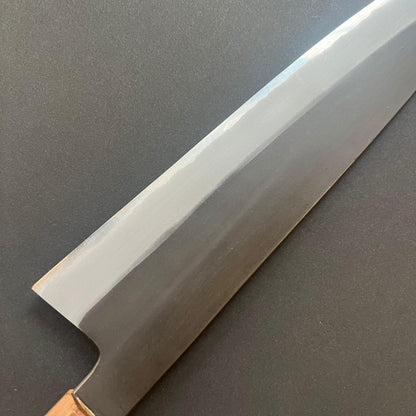 Gyuto knife, Shirogami 2 with stainless steel cladding, Kurouchi finish - Mutsumi Hinoura