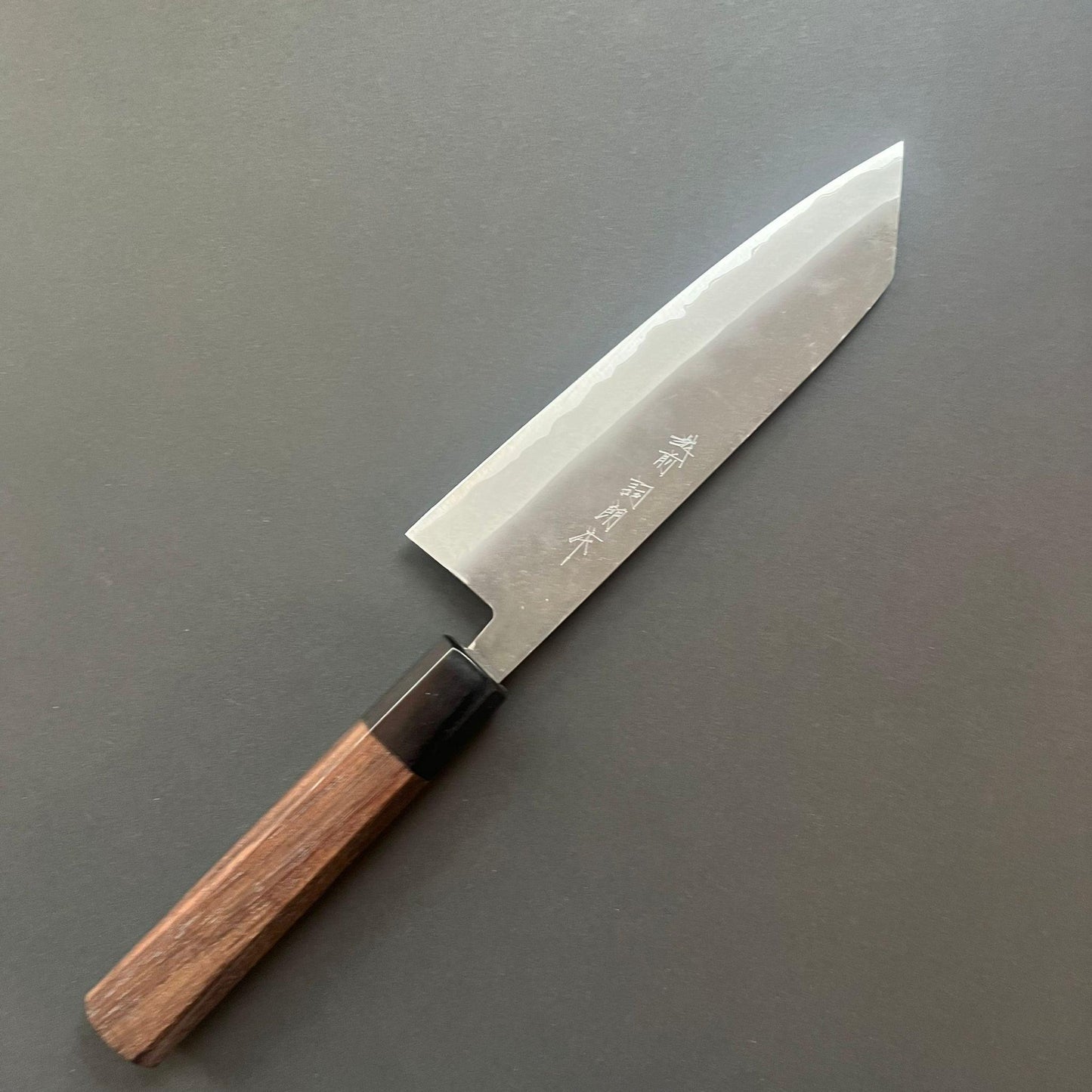 Bunka knife, Aogami Super with stainless steel cladding, kurouchi finish - Kamo