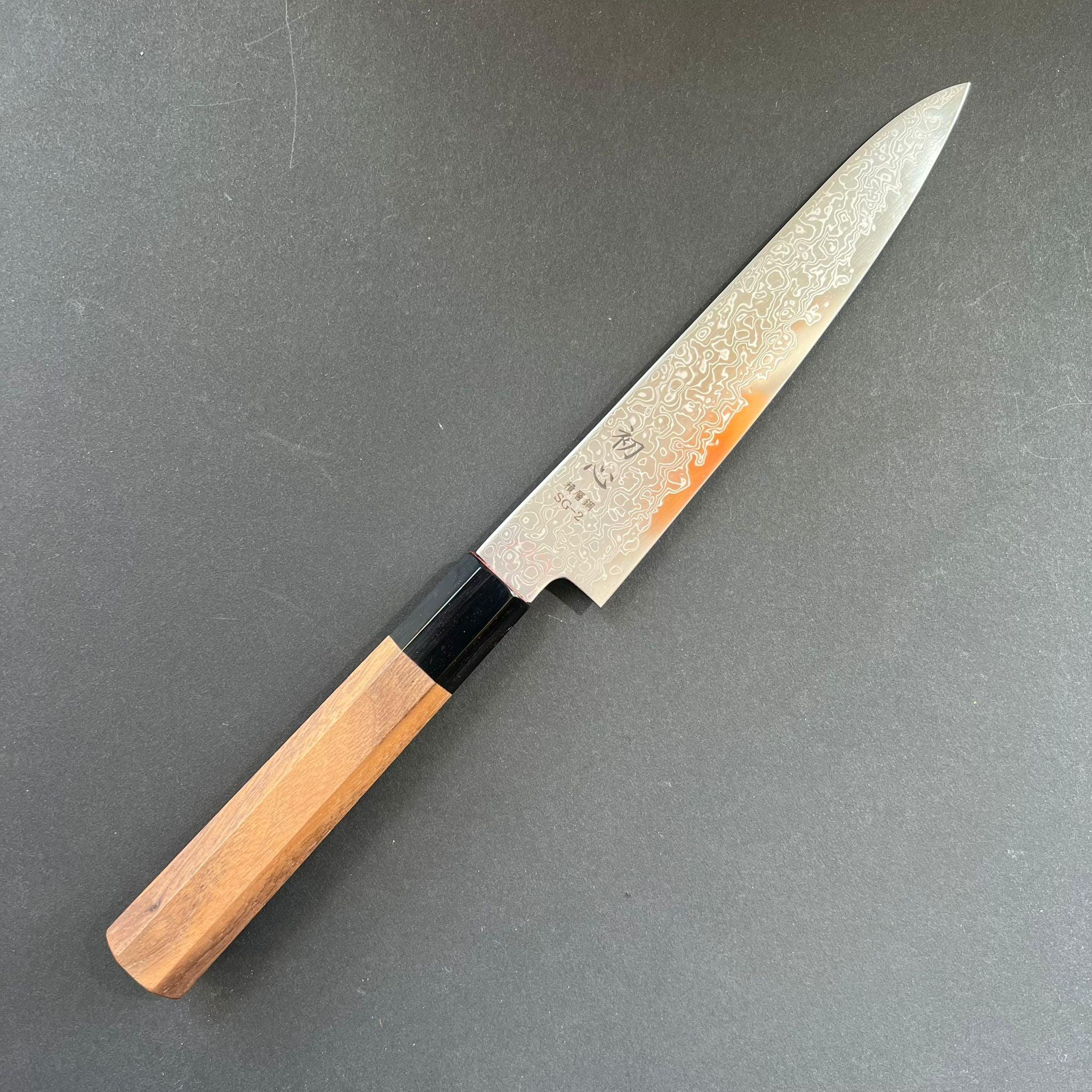 Petty knife, SG2 stainless steel, Damascus finish, Saihyo range - Hatsukokoro