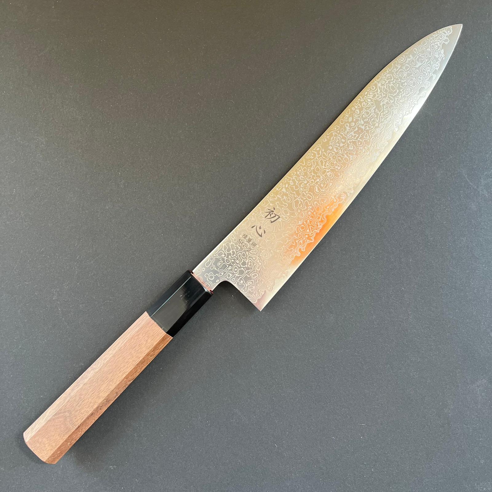 Gyuto knife, SG2 stainless steel, Damascus finish, Saihyo range - Hatsukokoro