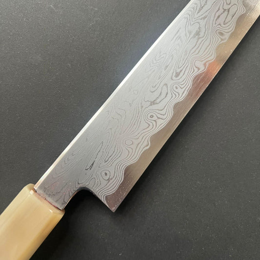 Sujihiki knife, Aogami 1 carbon steel, Damascus finish - Nakagawa Hamono x Naohito Myojin