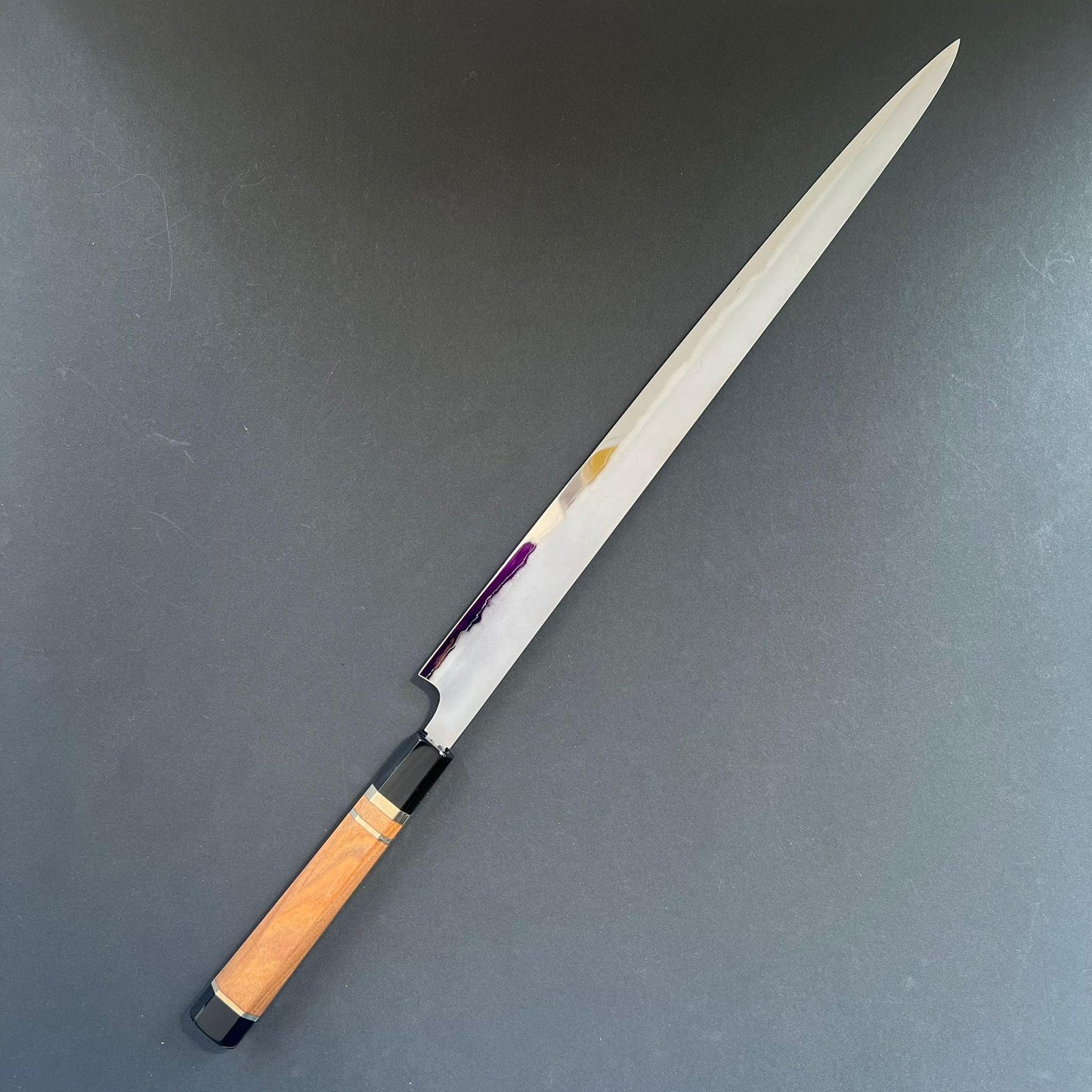 Sujihiki knife, Shirogami 2 with iron cladding, Kasumi finish, Katana Jihada series - Hatsukokoro