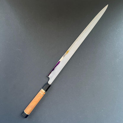 Sujihiki knife, Shirogami 2 with iron cladding, Kasumi finish, Katana Jihada series - Hatsukokoro