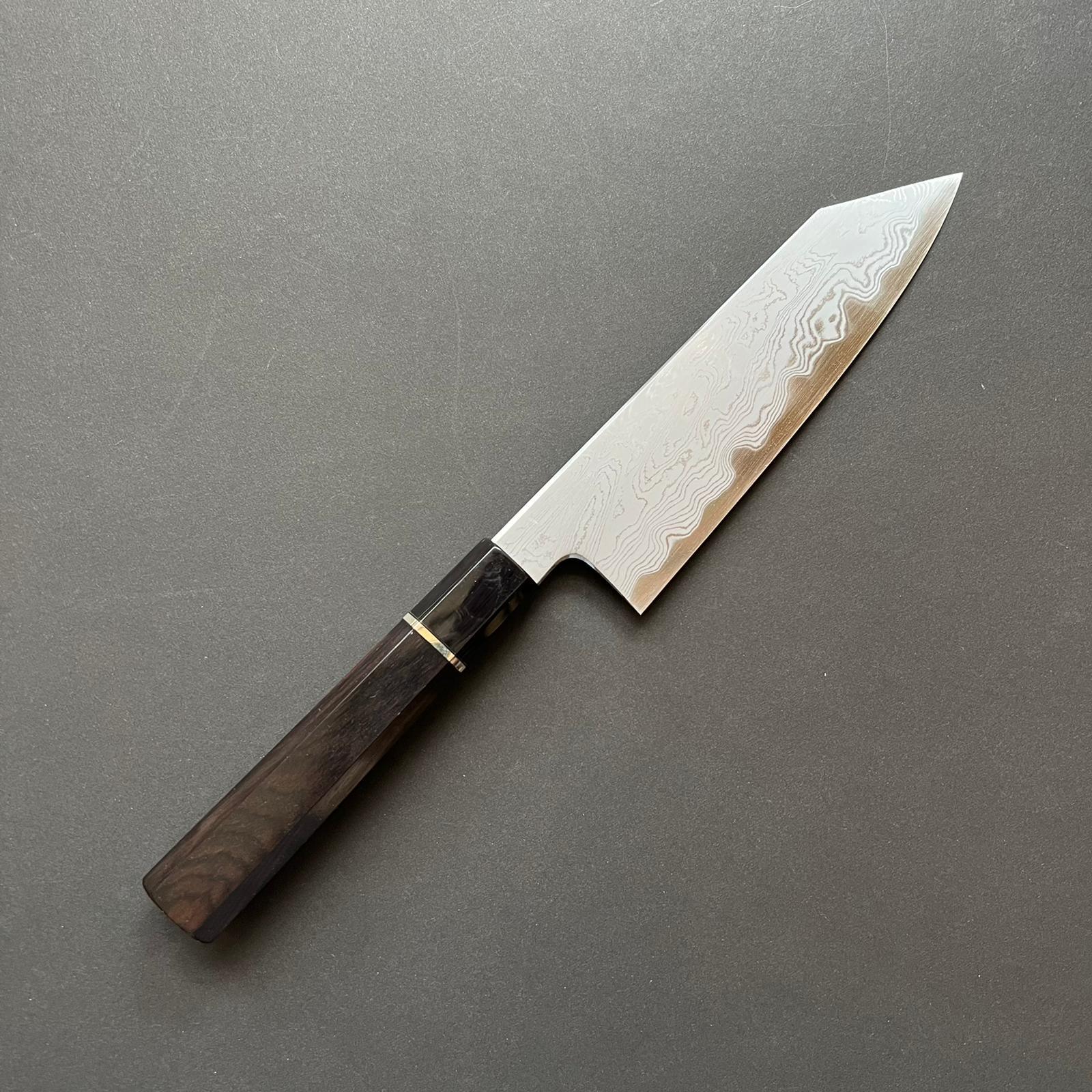 Bunka knife, Aogami 1 carbon steel, Damascus finish - Nakagawa Hamono x Naohito Myojin