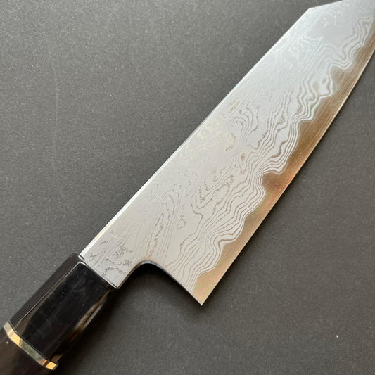 Bunka knife, Aogami 1 carbon steel, Damascus finish - Nakagawa Hamono x Naohito Myojin
