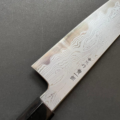 Bunka knife, Aogami 1 carbon steel, Damascus finish - Nakagawa Hamono x Naohito Myojin