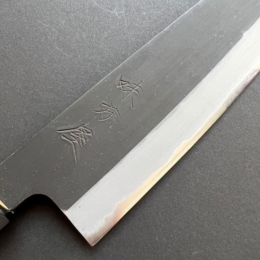 Gyuto knife, Shirogami 2 with iron cladding, Kurouchi finish - Mutsumi Hinoura