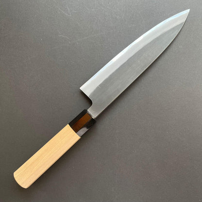 Gyuto knife, Shirogami 2 with iron cladding, Kurouchi finish - Mutsumi Hinoura