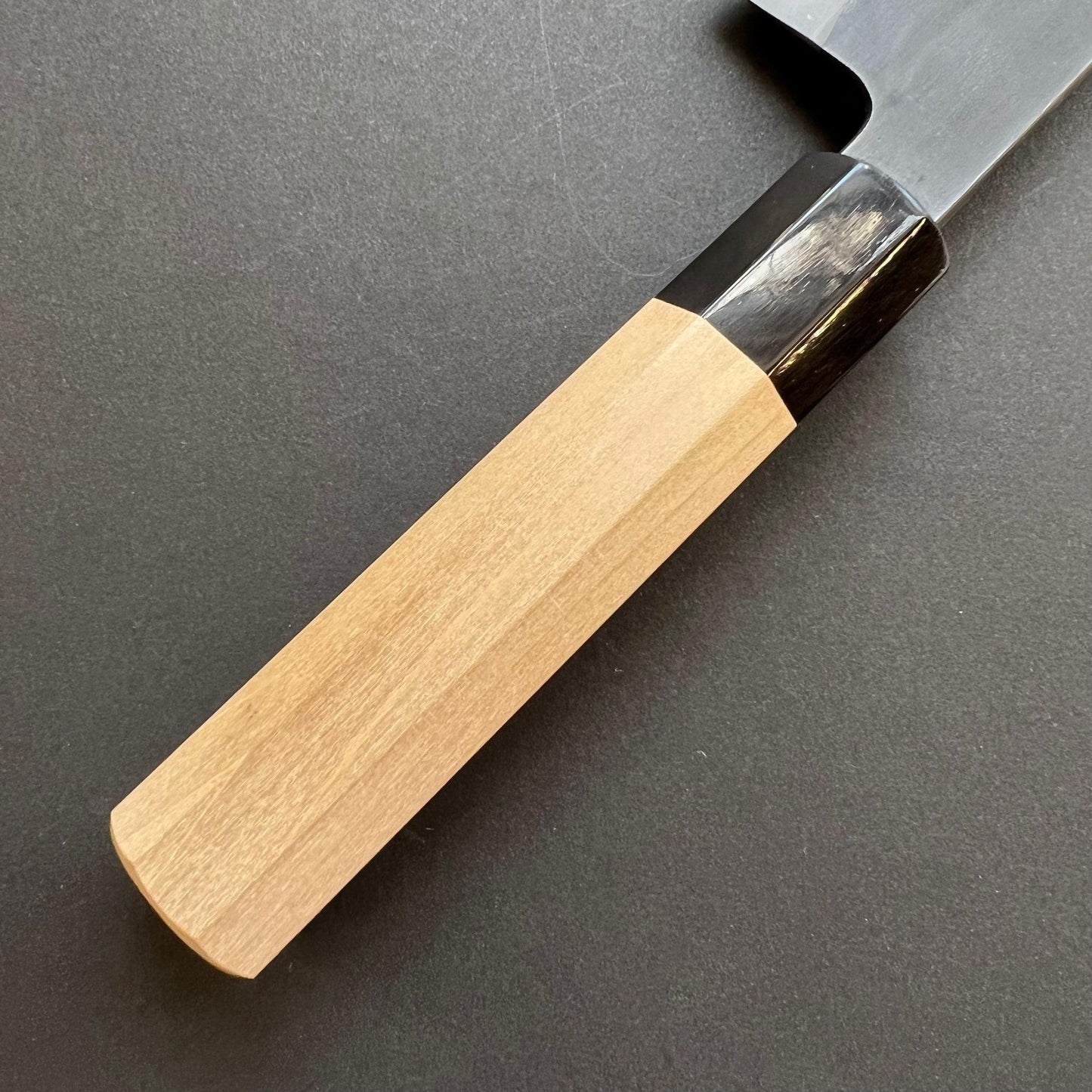 Gyuto knife, Shirogami 2 with iron cladding, Kurouchi finish - Mutsumi Hinoura