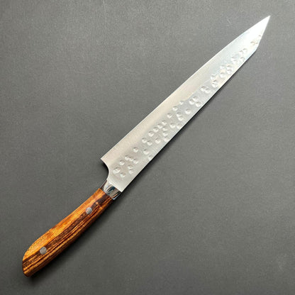 Sujihiki knife, SRS13 stainless steel, Tsuchime finish, western ironwood handle - Saji
