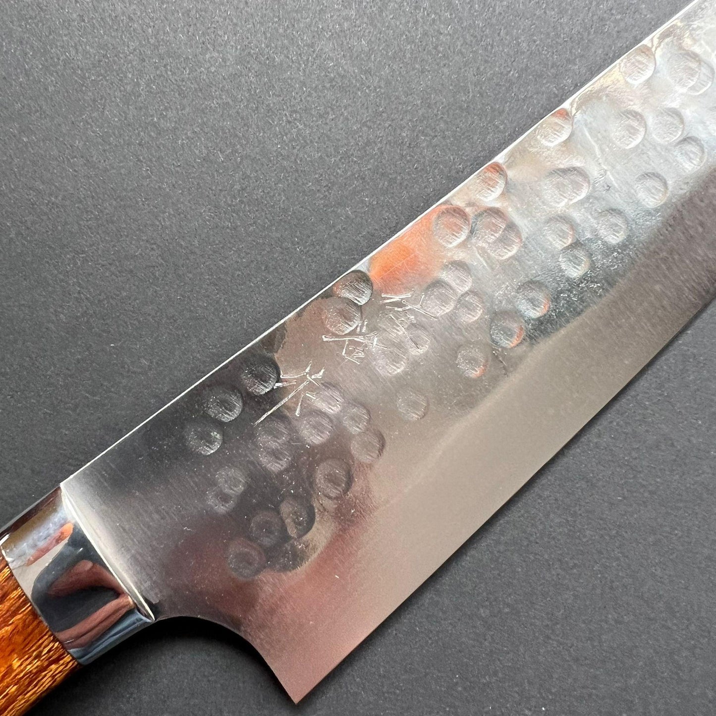 Gyuto knife, SRS13 stainless steel, Tsuchime finish, western ironwood handle - Saji