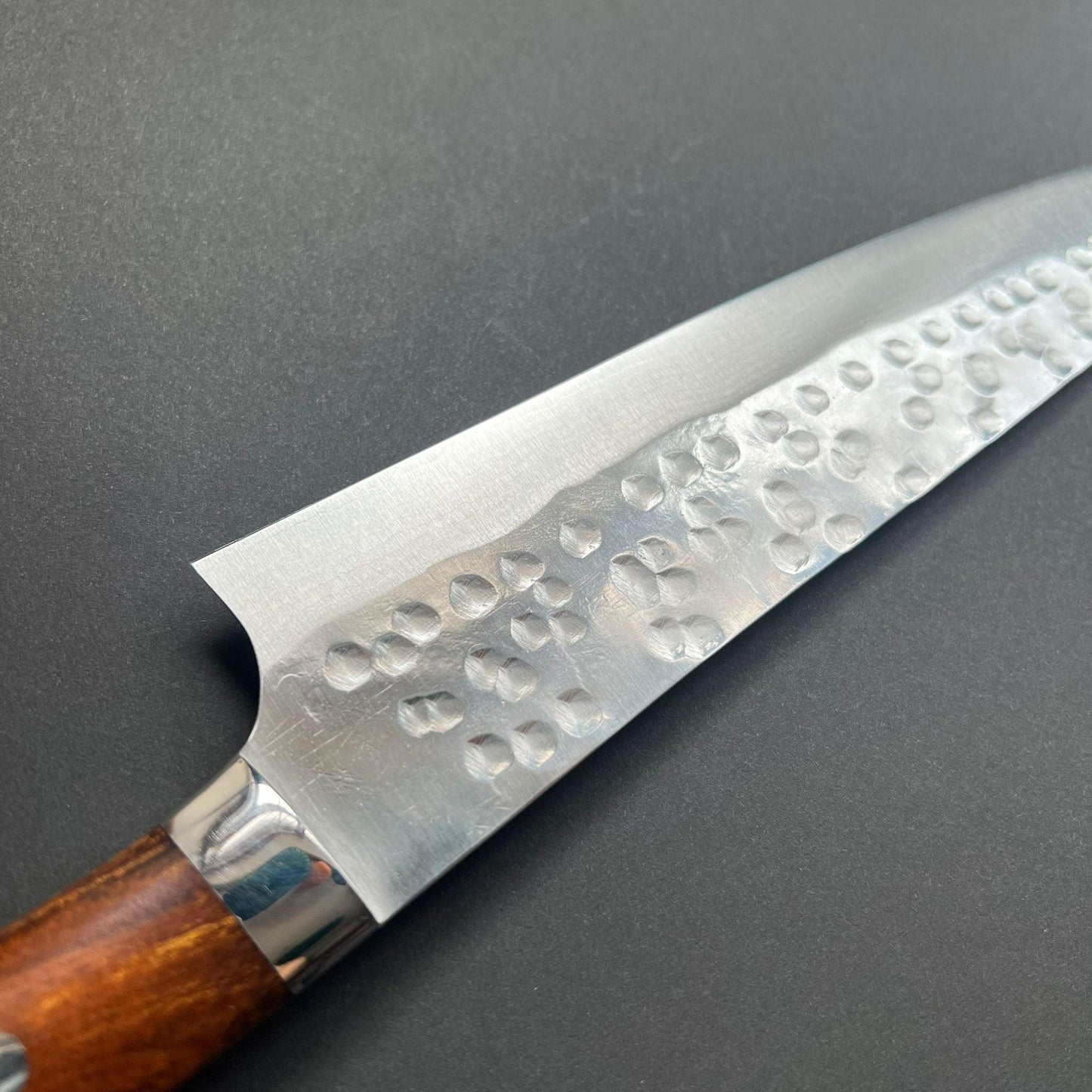 Gyuto knife, SRS13 stainless steel, Tsuchime finish, western ironwood handle - Saji