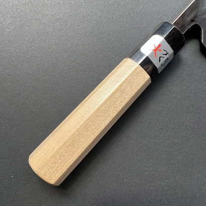 Santoku knife, Aogami super with stainless steel cladding, Tsuchime Kurouchi finish, Denka range, Japanese handle - Fujiwara