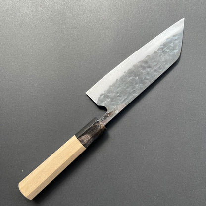 Santoku knife, Aogami super with stainless steel cladding, Tsuchime Kurouchi finish, Denka range, Japanese handle - Fujiwara