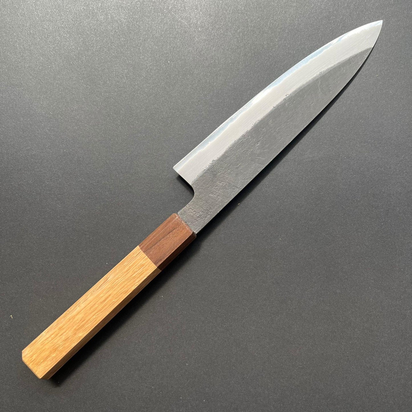 Petty knife, Shirogami 2 with stainless steel cladding, Kurouchi and Nashiji finish - Mutsumi Hinoura