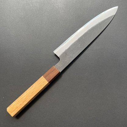 Petty knife, Shirogami 2 with stainless steel cladding, Kurouchi and Nashiji finish - Mutsumi Hinoura