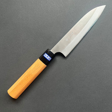 Petty knife, Aogami 2 carbon steel with stainless steel cladding, nashiji finish - Gihei