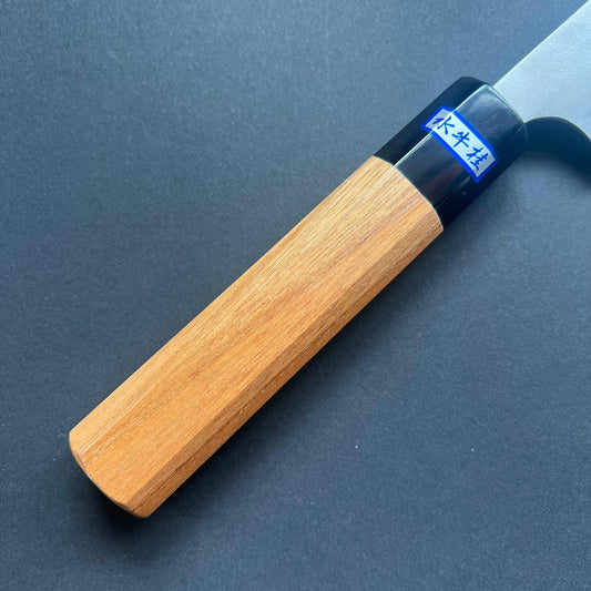 Petty knife, Aogami 2 carbon steel with stainless steel cladding, nashiji finish - Gihei