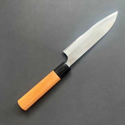 Petty knife, Aogami 2 carbon steel with stainless steel cladding, nashiji finish - Gihei