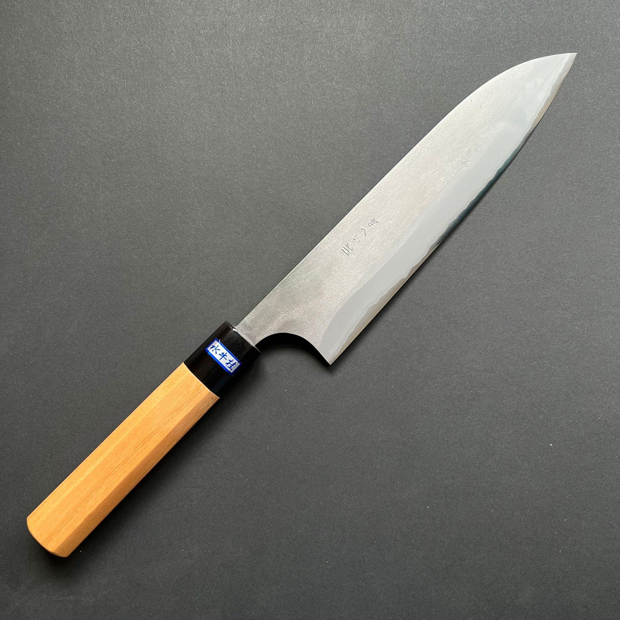 Gyuto knife, Aogami 2 carbon steel with stainless steel cladding, nashiji finish - Gihei