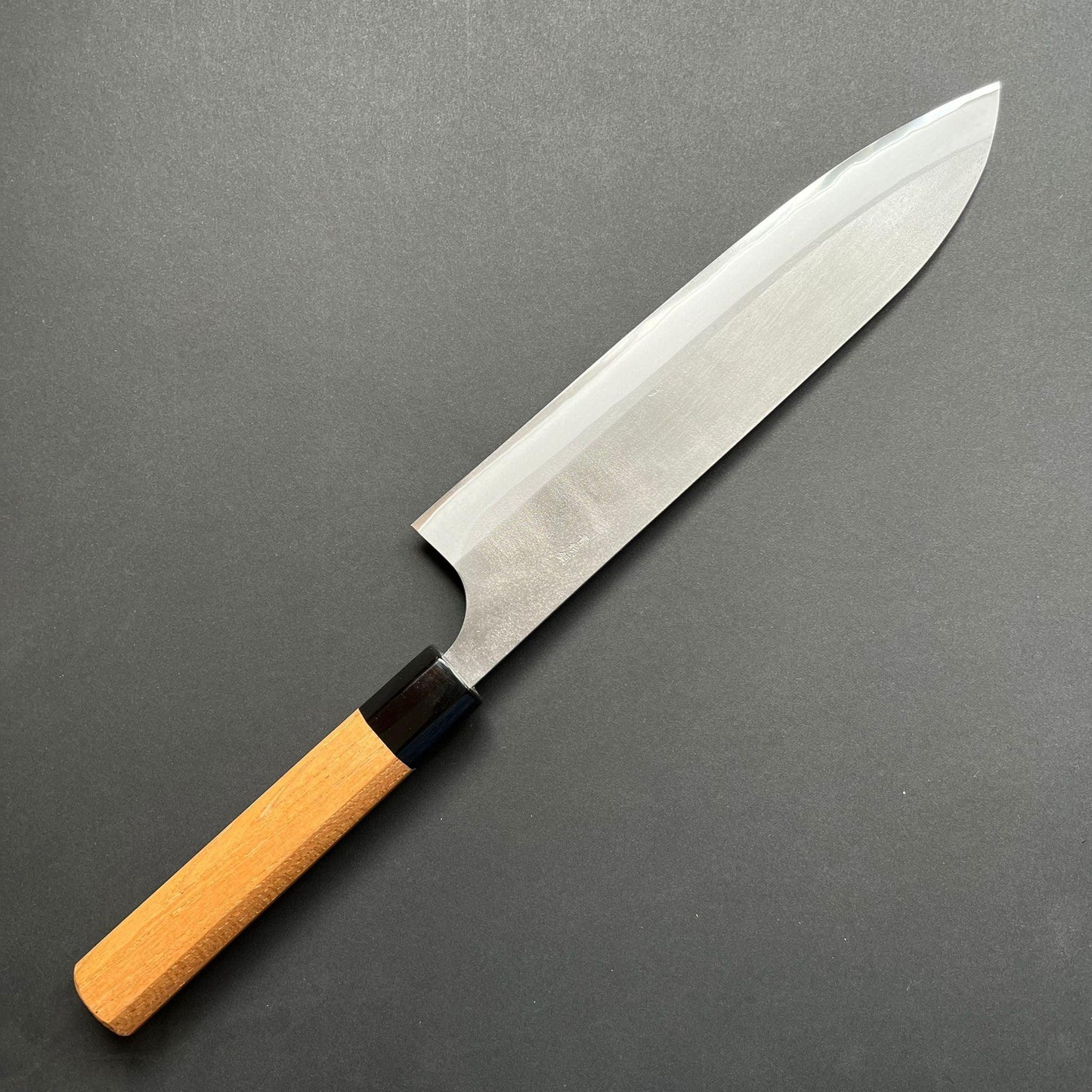 Gyuto knife, Aogami 2 carbon steel with stainless steel cladding, nashiji finish - Gihei