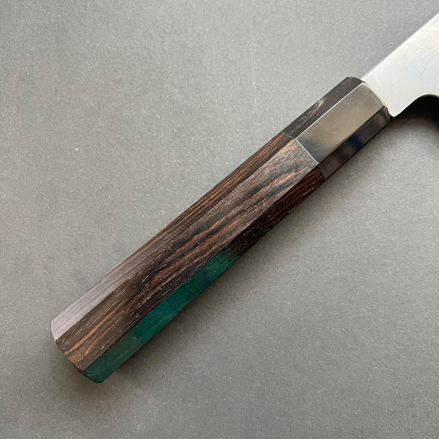Gyuto knife, Aogami 1 with iron cladding, Damascus finish, Komorebi range - Hatsukokoro