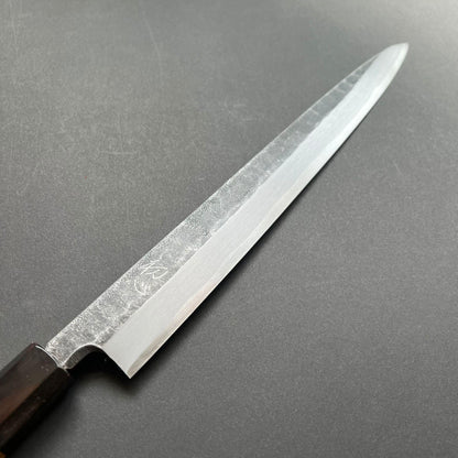Yanagiba knife, Aogami 2, Kuoruchi Tsuchime finish - Hatsukokoro Shirasagi
